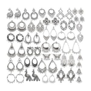 60 piezas 30 pares de pendientes de araña de plata