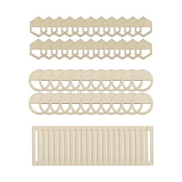 60 piezas DIY pendientes de madera sin terminar en blanco_1