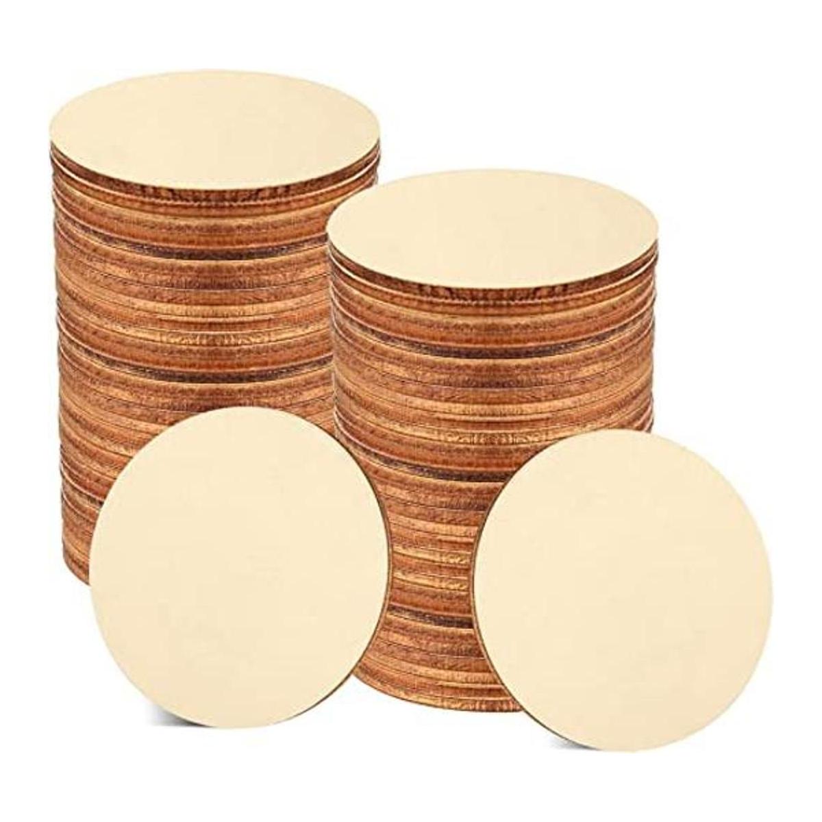60 piezas de círculos de madera sin terminar de 5 pulgadas
