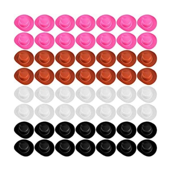 60 piezas de plástico mini sombreros de vaquero_1
