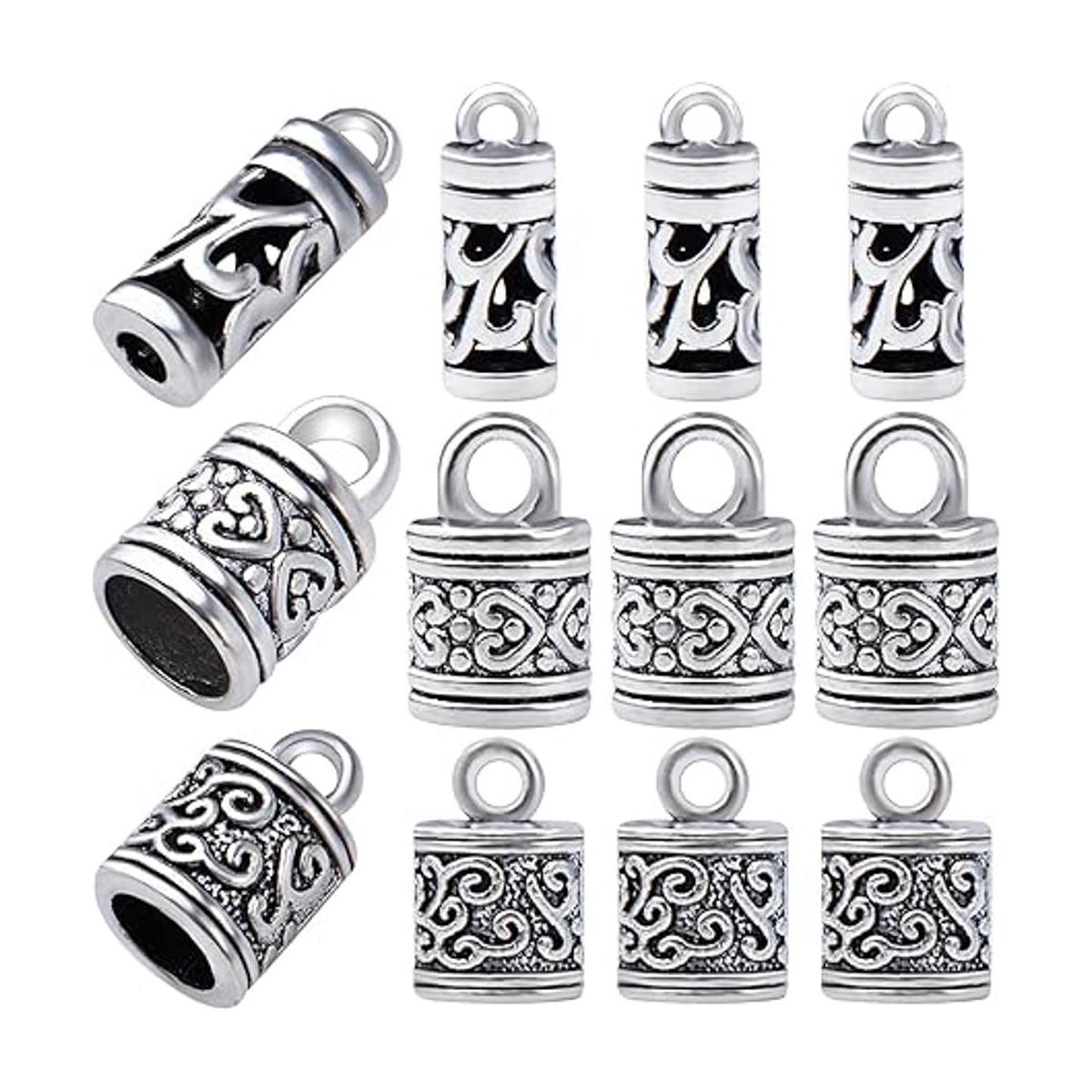 60 tapas de cordón de plata envejecida con diseño de