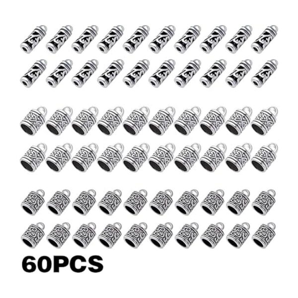 60 tapas de cordón de plata envejecida con diseño de
