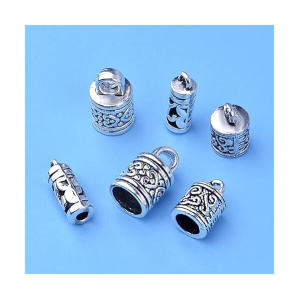 60 tapas de cordón de plata envejecida con diseño de