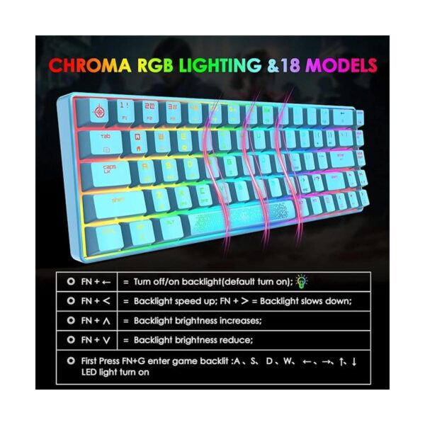 60 RGB Mini teclado mecánico para juegos portátil 68