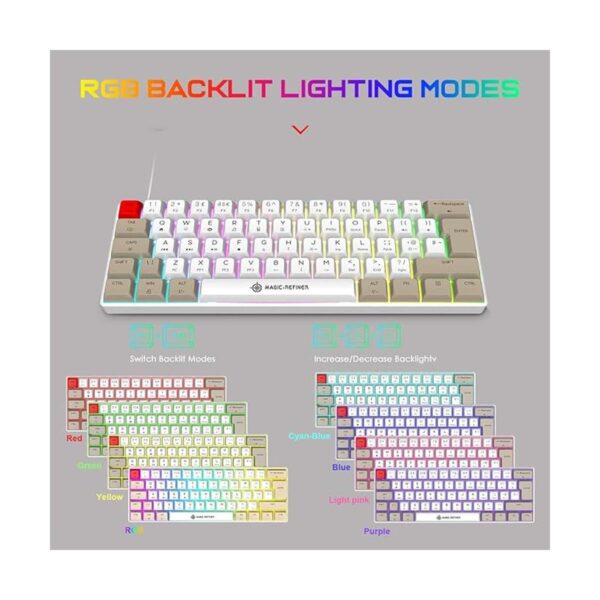 60 Mechanical Keyboard Dye Sublimation PBT Keycap RGB_5
