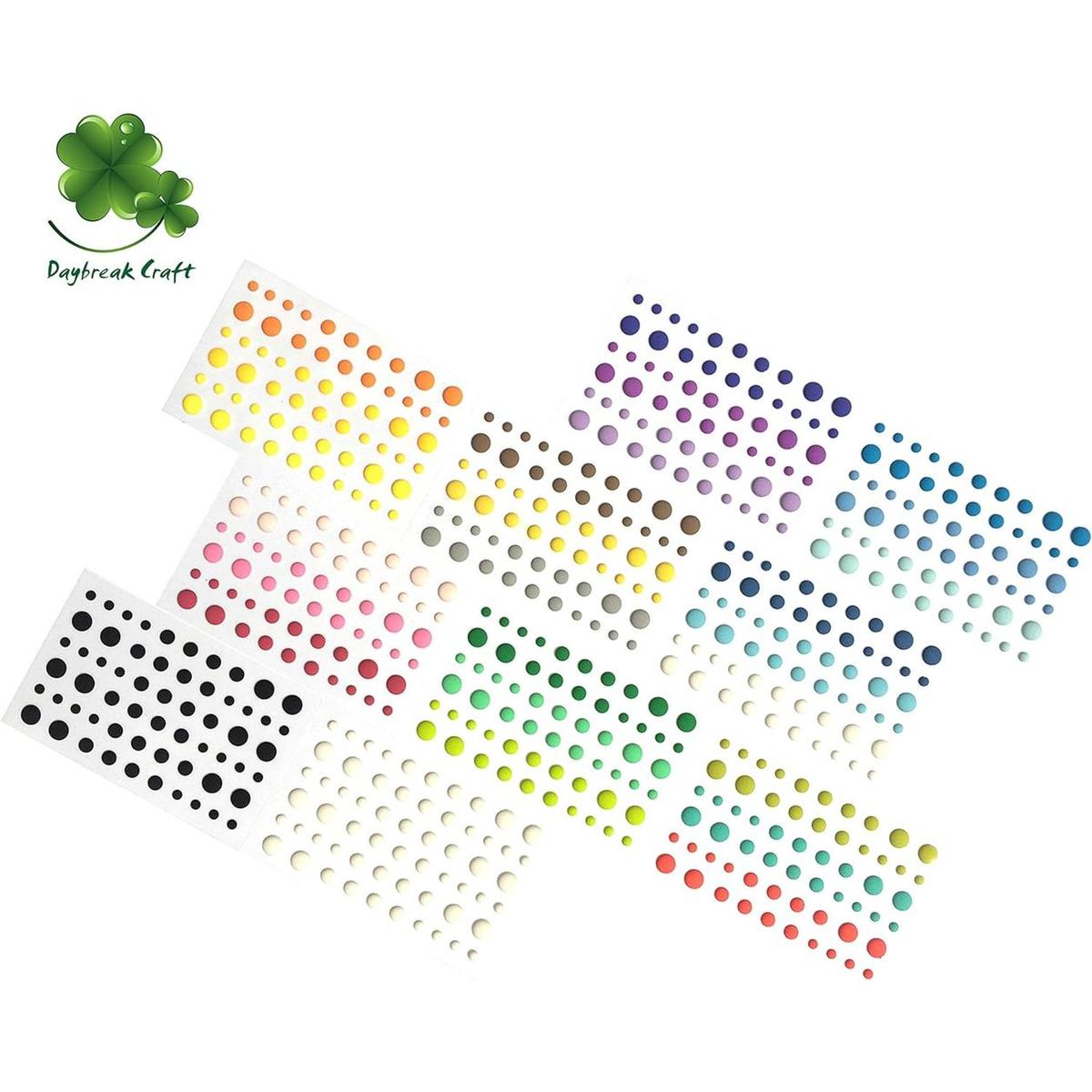 60 unidshoja autoadhesiva redonda colores sólidos mate