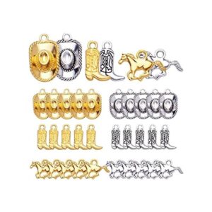 60pcs 3 estilos Western Cowboy Charms de aleación tibetana