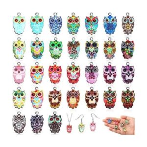 62 dijes de esmalte de búho de Halloween para hacer joyas
