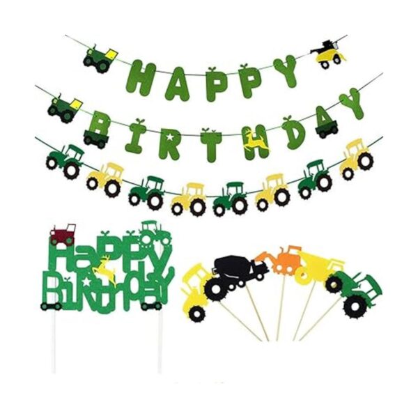 68 piezas de decoraciones temáticas de tractor de granja