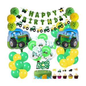 68 piezas de suministros de fiesta de tractor verde_1