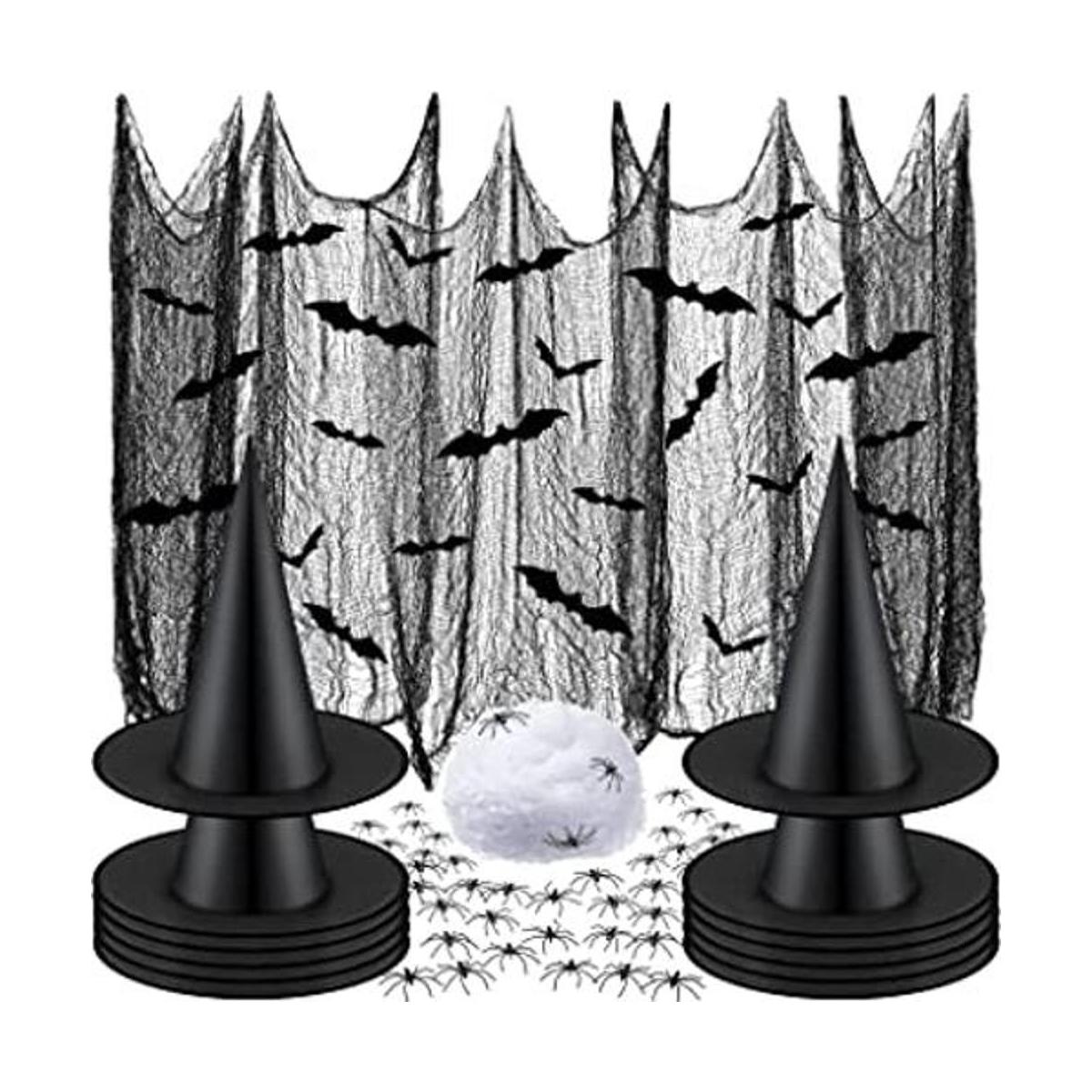 69 decoraciones de Halloween incluyen 12 sombreros de