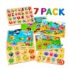 7 Pack Wooden Puzzles for Toddlers 2 3 4 5 Years Old 7_1