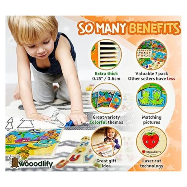 7 Pack Wooden Puzzles for Toddlers 2 3 4 5 Years Old 7_2