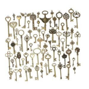 69 llaves de esqueleto de bronce antiguo vintage llaves de_1
