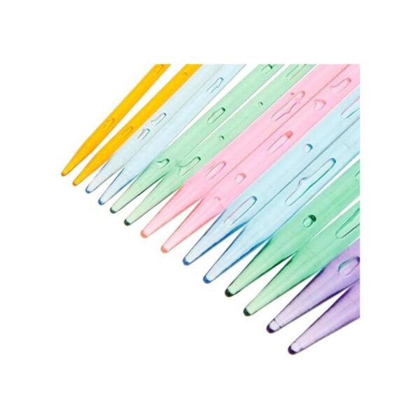 7 pares de agujas de tejer de cristal de plástico_3