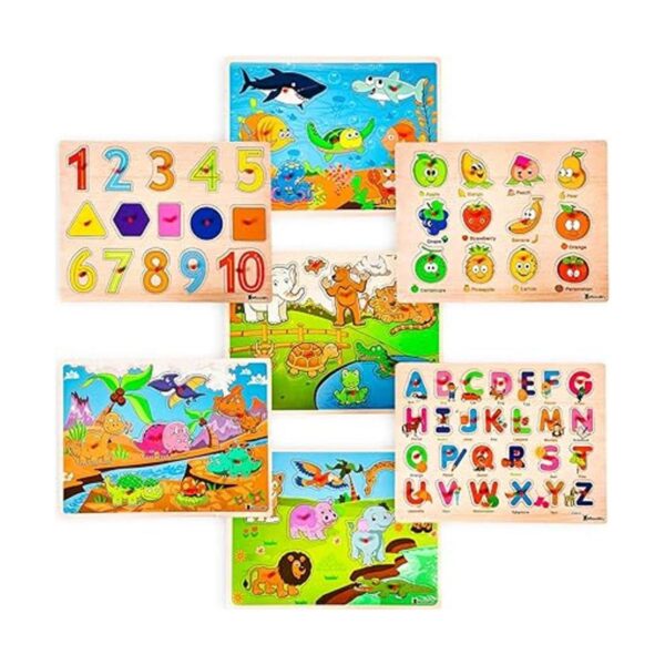 7 Pack Wooden Puzzles for Toddlers 2 3 4 5 Years Old 7_6