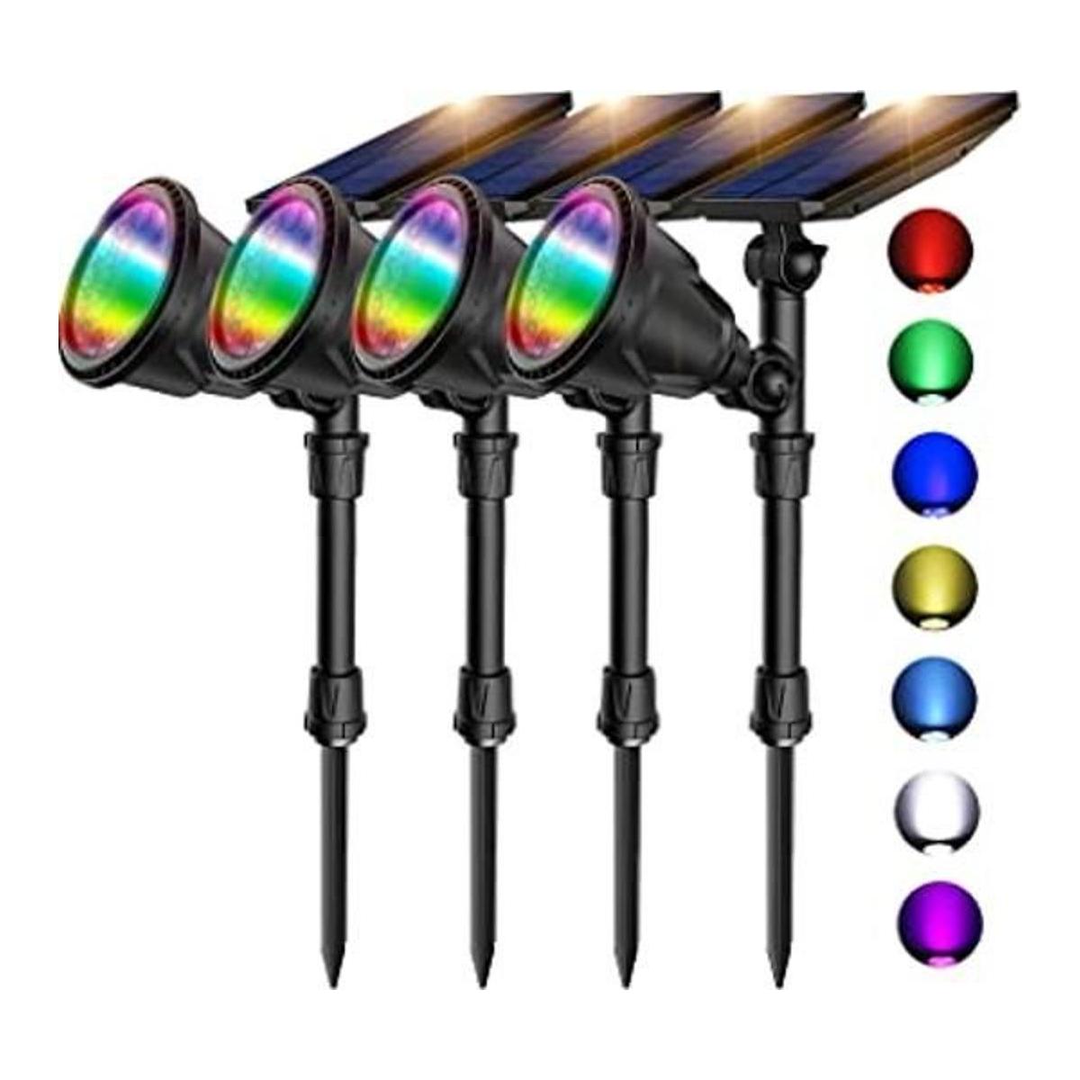 7 luces solares que cambian de color 18 LED para