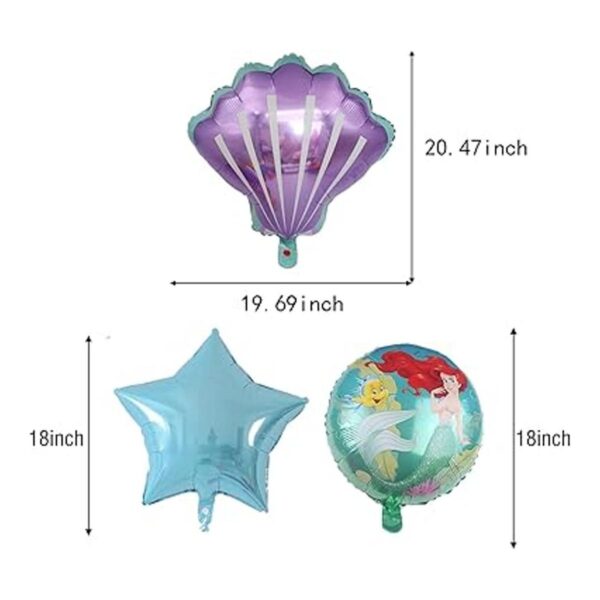 7 globos de aluminio de princesa sirena para niñas y_2