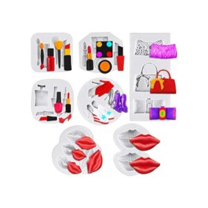 7 piezas de maquillaje temático silicona moldes beso labio