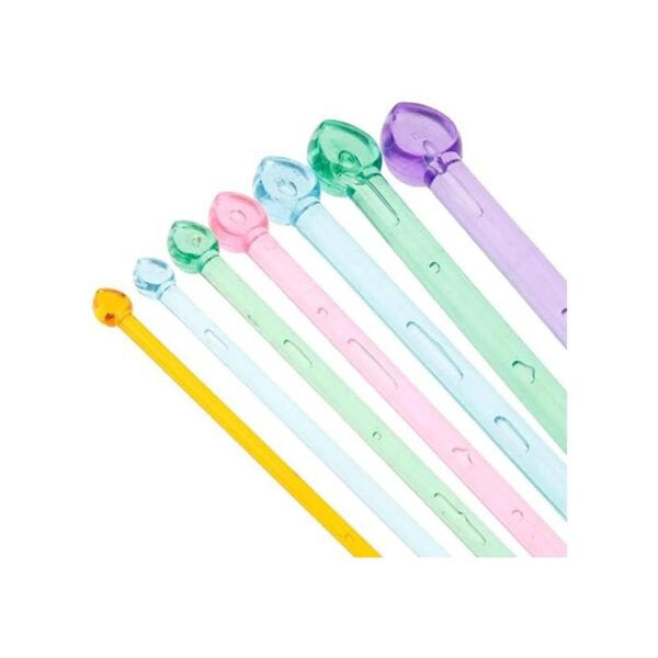 7 pares de agujas de tejer de cristal de plástico_2