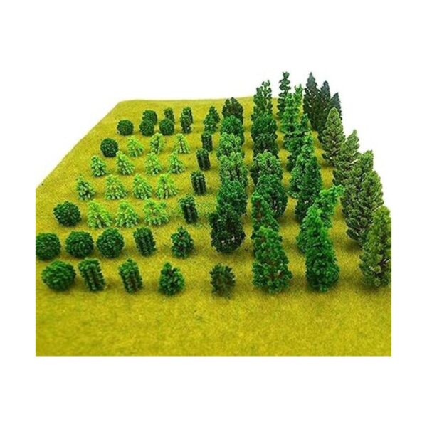 70 piezas de mini modelo árboles modelo tren paisaje_1