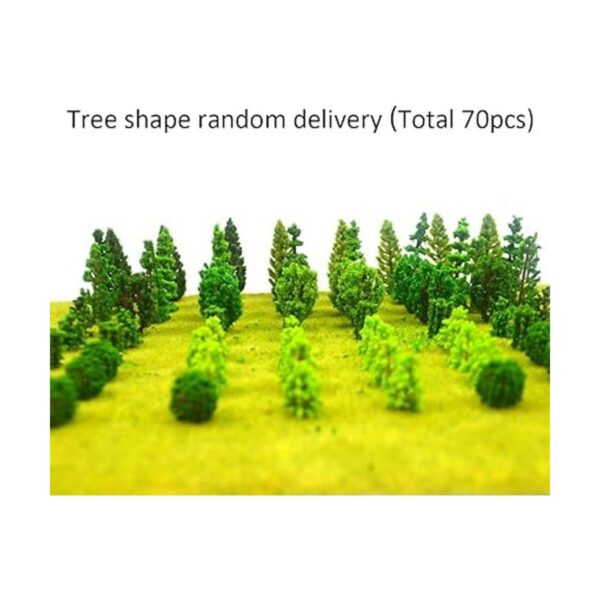 70 piezas de mini modelo árboles modelo tren paisaje_5