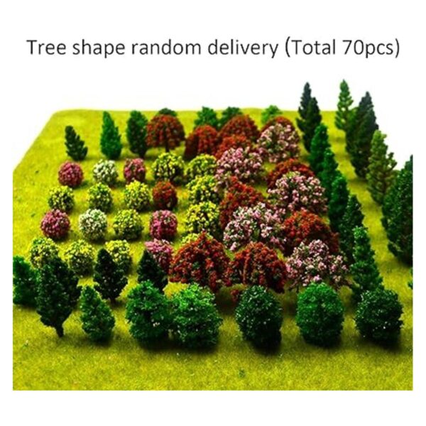 70 piezas de árboles de modelo mini árboles mezclados en_4