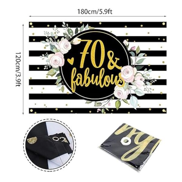 70 y fabuloso telón de fondo de la bandera de la flor de