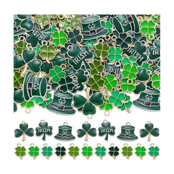 72 colgantes de trébol del día de San Patricio surtido de