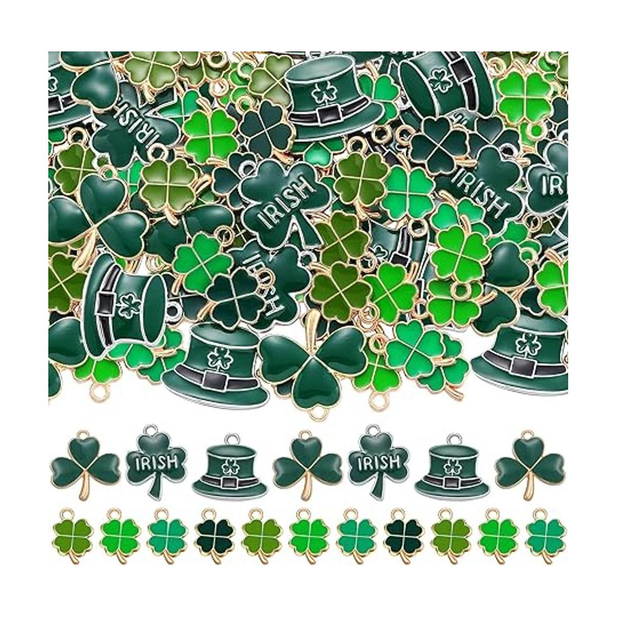 72 colgantes de trébol del día de San Patricio surtido de