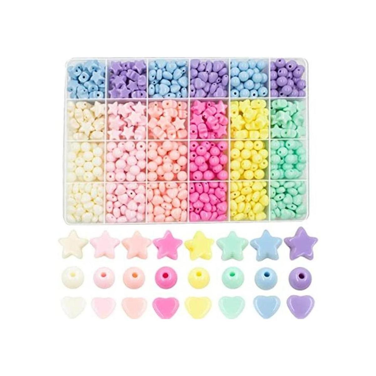 720 cuentas de corazón acrílicas de color caramelo