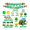 76 suministros de fiesta con temática de tractor verde con_3