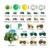 76 suministros de fiesta con temática de tractor verde con_2