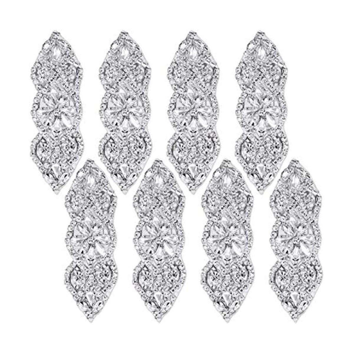 8 apliques de diamantes de imitación termoadhesivos con
