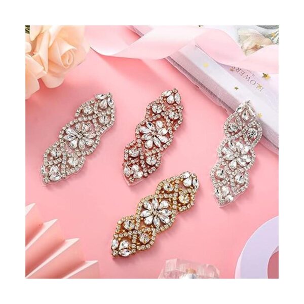 8 apliques de diamantes de imitación termoadhesivos con