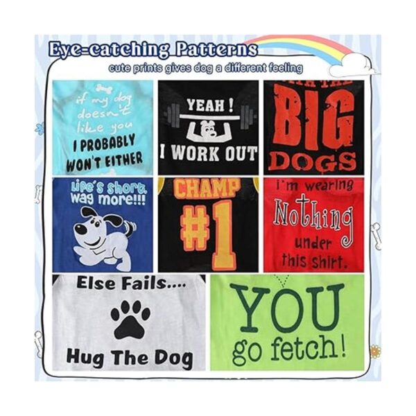 8 camisas para perros con estampado de mascotas con letras