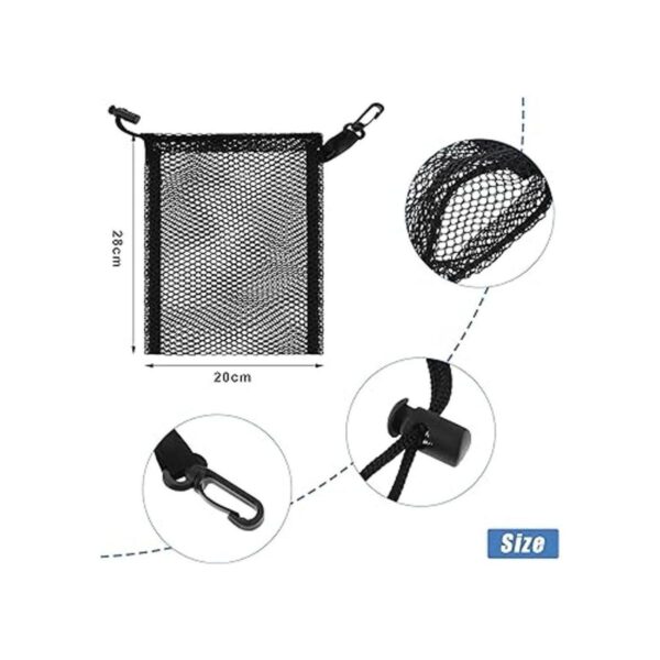 8 bolsas de malla negra con cordón con clips bolsas de