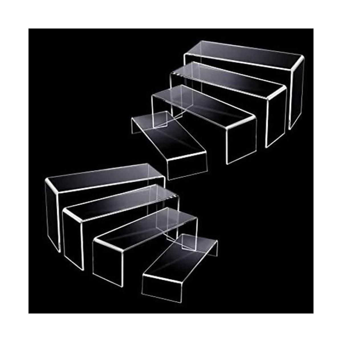 8 elevadores acrílicos soporte de exhibición rectangular
