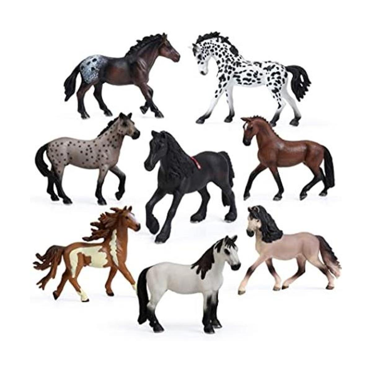 8 figuras de juguete de caballo grande y semental figuras