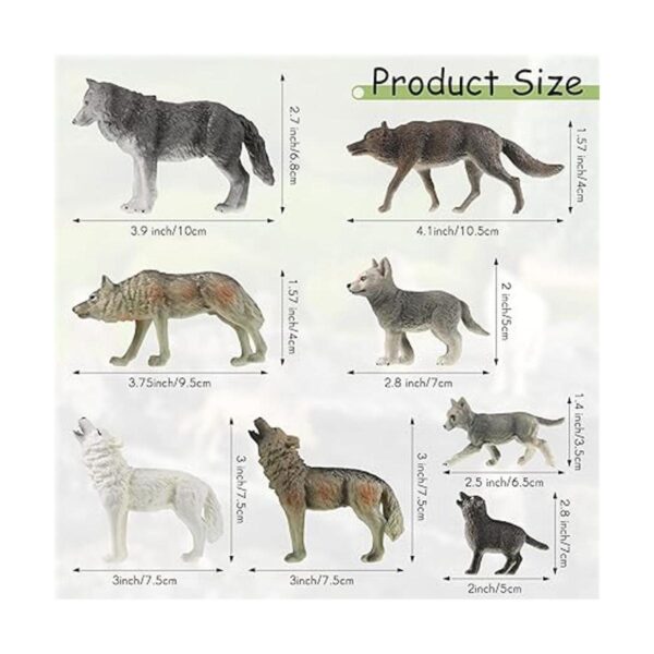 8 figuras de lobo de juguete de 8 piezas figuras de_2