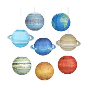 8 linternas de papel planeta decoraciones de fiesta del_1