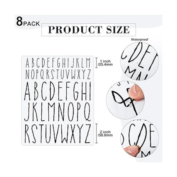 8 hojas de calcomanías de letras mayúsculas letras del_2