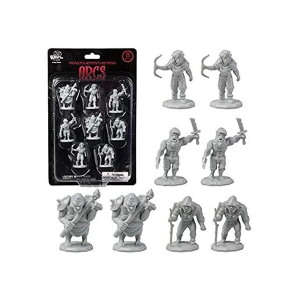 8 mini figuras de orco de fantasía sin pintar todos los_1