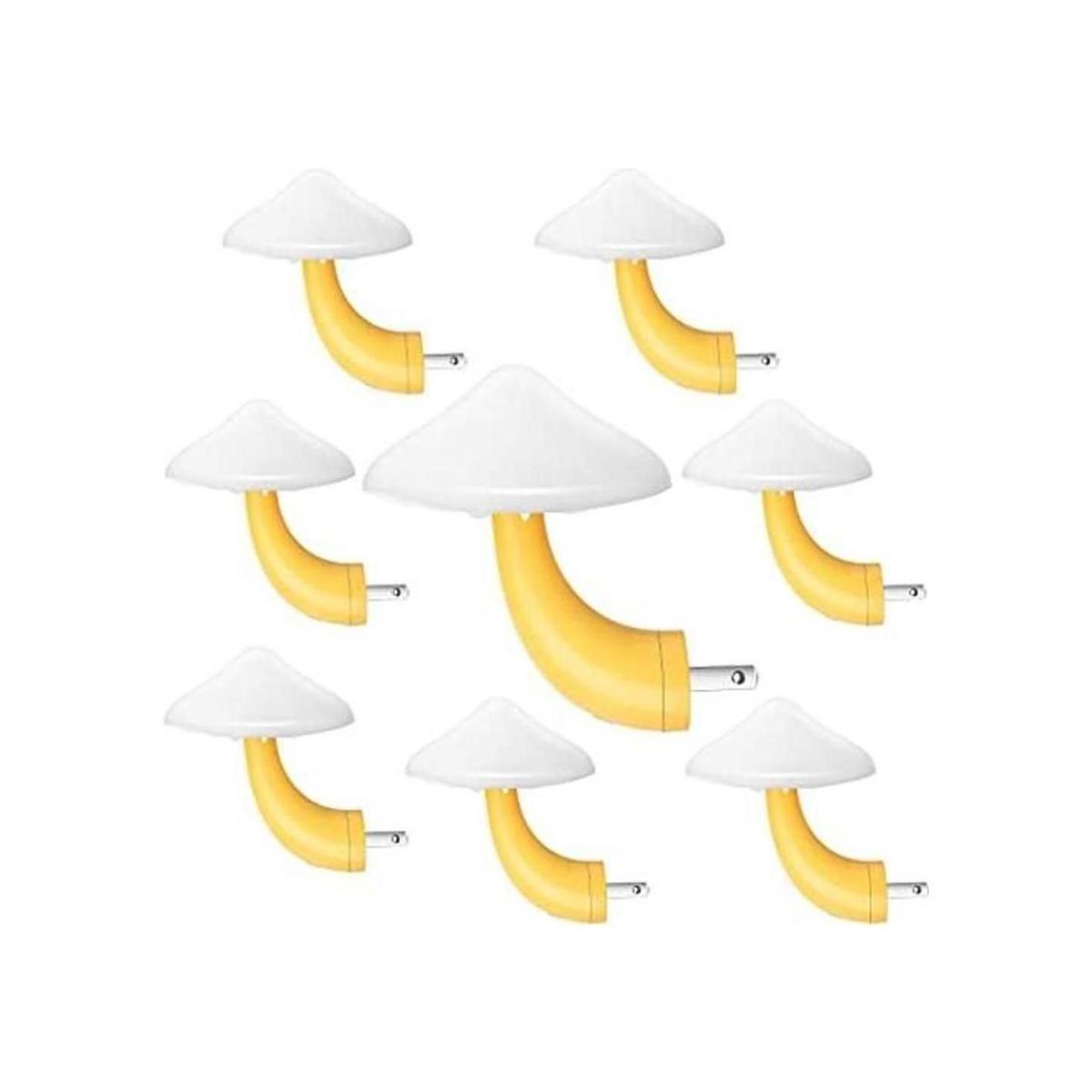 8 piezas LED de luz nocturna de hongos lámpara de noche de