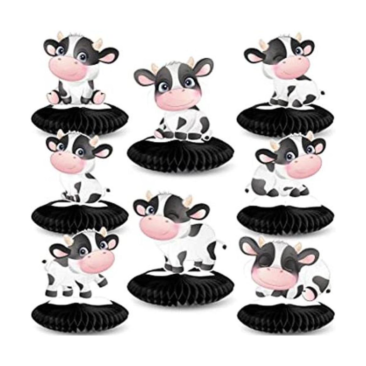 8 piezas de centro de mesa con estampado de vaca fiesta