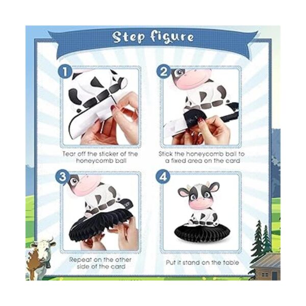 8 piezas de centro de mesa con estampado de vaca fiesta_2