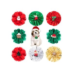 8 piezas de collar de Navidad para perro adorno de