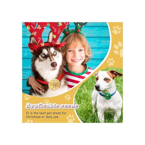 8 piezas de collar de Navidad para perro adorno de
