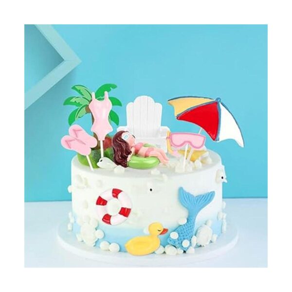 8 piezas de decoración de pastel de piscina decoración de_2