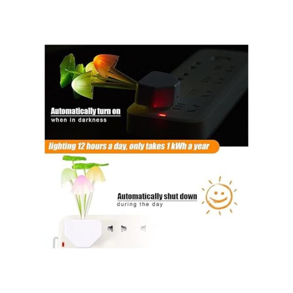 8 piezas de luz nocturna de hongos enchufables luz LED de_4